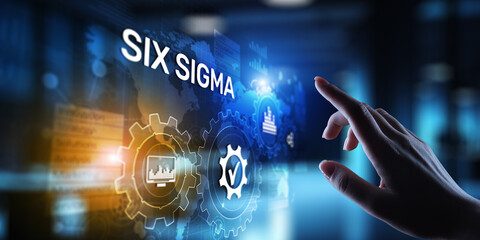 Six sigma DMAIC Industrial innovation technology quality control business concept.