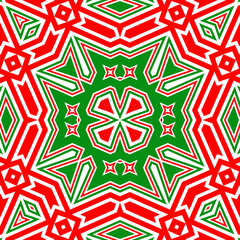 Seamless square pattern red and green. Christmas pattern green and red. Merry Christmas. Happy New Year.