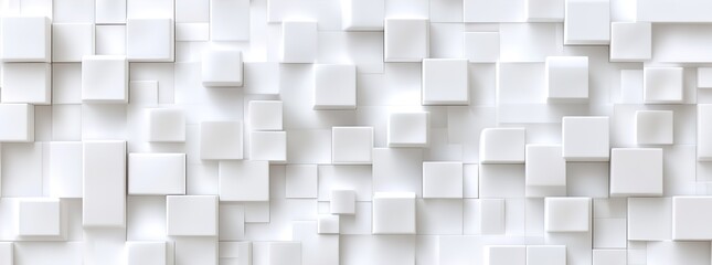 Random shifted white cube boxes block background wallpaper.3d