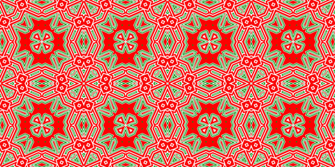 Seamless pattern banner red and green. Festive red and green Christmas pattern. Merry Christmas. Happy New Year.
