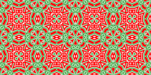 Seamless pattern banner red and green. Festive red and green Christmas pattern. Merry Christmas. Happy New Year.