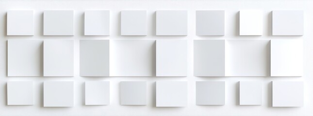 Obraz premium Random shifted white cube boxes block background wallpaper.3d