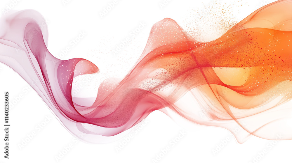 Poster abstract flowing waves with gradient colors