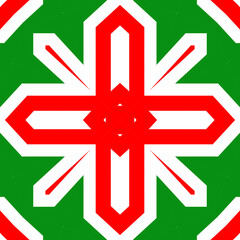 Seamless square pattern red and green. Christmas pattern green and red. Merry Christmas. Happy New Year.