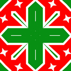 Obraz premium Seamless square pattern red and green. Christmas pattern green and red. Merry Christmas. Happy New Year.