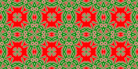 Seamless pattern banner red and green. Festive red and green Christmas pattern. Merry Christmas. Happy New Year.