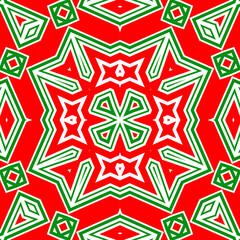 Seamless square pattern red and green. Christmas pattern green and red. Merry Christmas. Happy New Year.