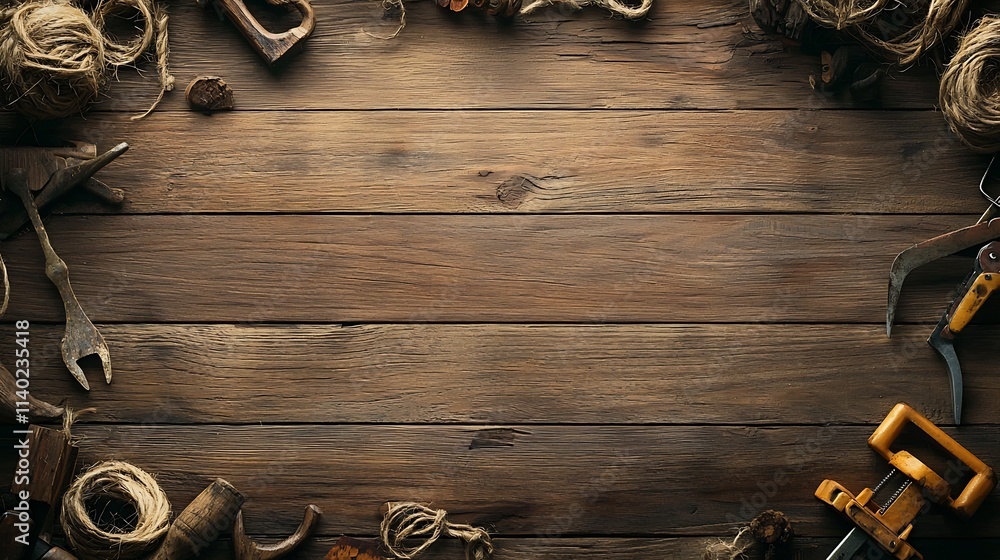 Poster close up of wood clamps firmly gripping a wooden board providing a clean and minimalist background f