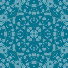 Christmas seamless pattern. Christmas background blue. Snowflake pattern. Happy New Year