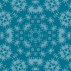 Christmas seamless pattern. Christmas background blue. Snowflake pattern. Happy New Year