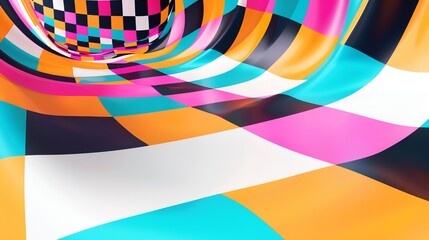 Obraz premium An abstract 3D rendering of a colorful, wavy pattern.