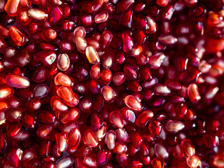 a scattering of pomegranate seeds