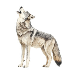 Winter Gray Wolf Clipart Vector Illustration