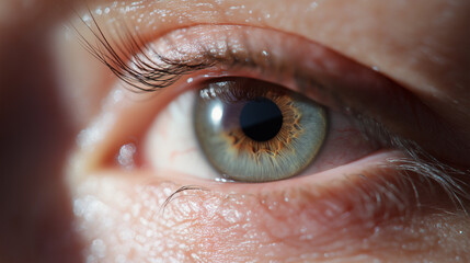 Fototapeta premium Close-up shot of human green eye