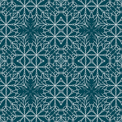 Christmas seamless pattern. Christmas background blue. Snowflake pattern. Happy New Year
