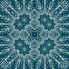 Christmas seamless pattern. Christmas background blue. Snowflake pattern. Happy New Year