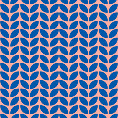 Pink seamless pattern with blue petals