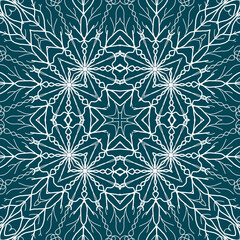 Christmas seamless pattern. Christmas background blue. Snowflake pattern. Happy New Year