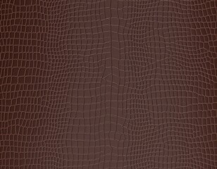 Fototapeta premium Dark brown crocodile leather texture background, seamless pattern, material design illustration