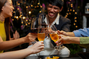 food and Drink, wine red and for a friendly, in a bar or a restaurant 