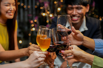 food and Drink, wine red and for a friendly, in a bar or a restaurant 