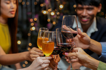 food and Drink, wine red and for a friendly, in a bar or a restaurant 