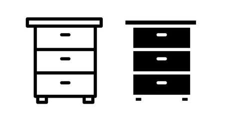 Drawer Icon collection in filled and stroke style.