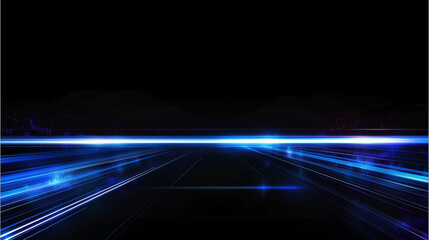 Abstract Cosmic Nebula: Electric Blue Light Speed Lines on a Dark Canvas, Ideal for Futuristic and Sci-Fi Designs. High-Resolution Vector Background with Copy Space.