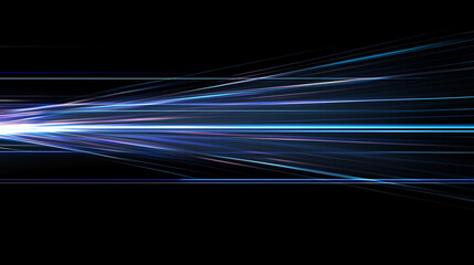 Abstract Cosmic Nebula: Electric Blue Light Speed Lines on a Dark Canvas, Ideal for Futuristic and Sci-Fi Designs. High-Resolution Vector Background with Copy Space.