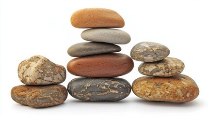Smooth River Stones Stacked in an Artistic Arrangement