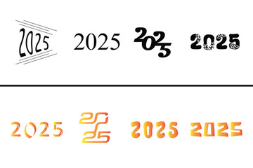 Fototapeta premium 2025 icon set. 2025 new Year logo. 2025 numbers logo. Vector illustration. 