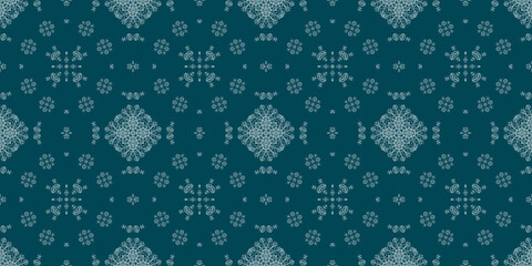 Christmas seamless pattern. Christmas background banner blue. Frost pattern. Happy New Year.