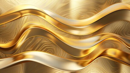 Abstract background of shiny golden waves.