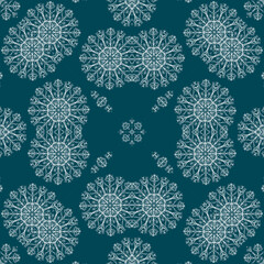 Christmas seamless pattern. Christmas background blue. Snowflake pattern. Happy New Year