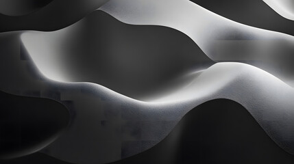 Abstract Monochrome Wave Forms Textured Grayscale Background