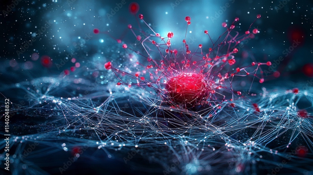 Poster futuristic fiber optic network concept digital realm visual representation abstract environment clos