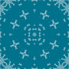 Christmas seamless pattern. Christmas background blue. Snowflake pattern. Happy New Year