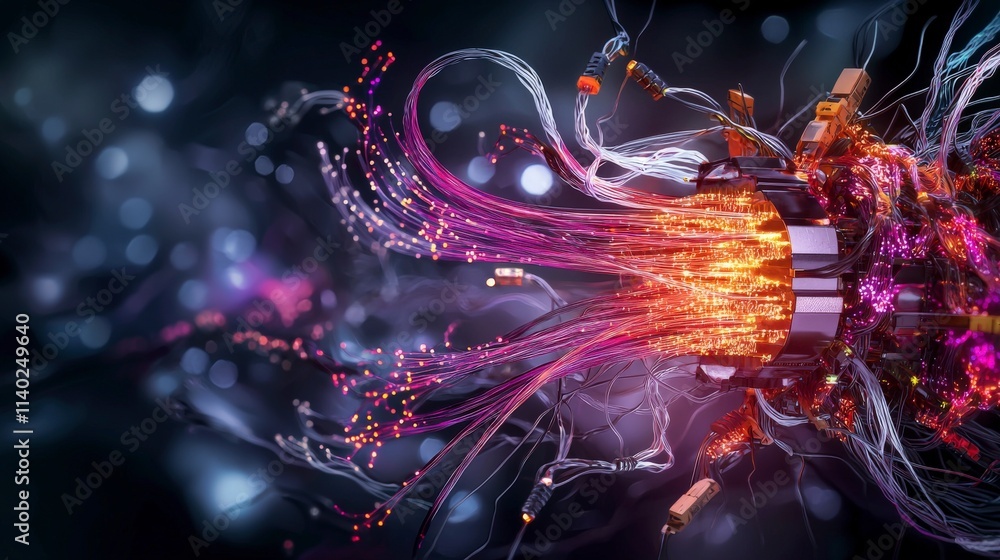 Poster Abstract depiction of communication efficiency in technology digital environment graphic visualization futuristic concept