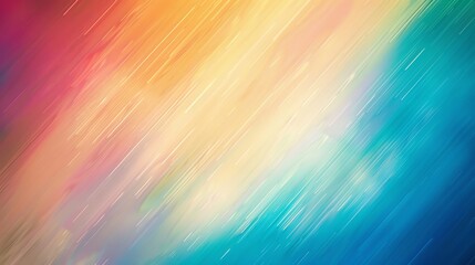 Obraz premium Abstract background with blurred, diagonal lines in shades of blue, yellow and pink.