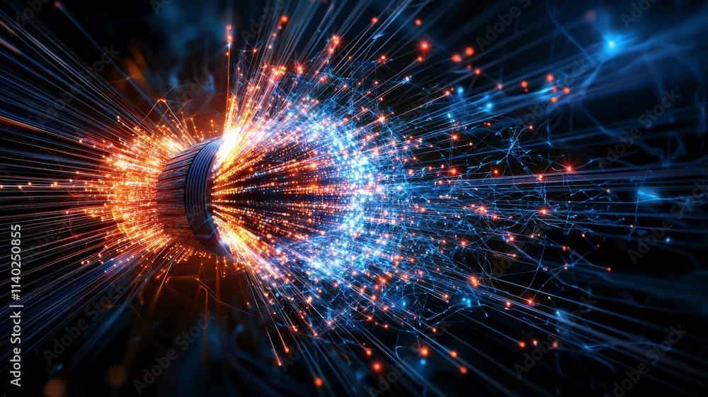 Poster Dynamic internet data flow digital realm visual representation abstract environment macro viewpoint technology concept