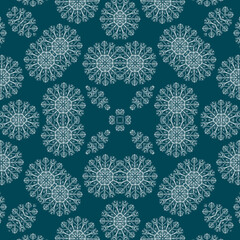 Christmas seamless pattern. Christmas background blue. Snowflake pattern. Happy New Year
