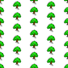 doodle tree pattern background. Tree pattern background. Seamless pattern trees background. flat illustration of tree. 