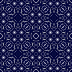Christmas seamless pattern. Christmas background blue. Snowflake pattern. Happy New Year