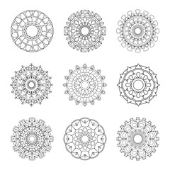 attractive and simple mandala design for coloring book, relaxing and simple mandala art, yoga logo design
