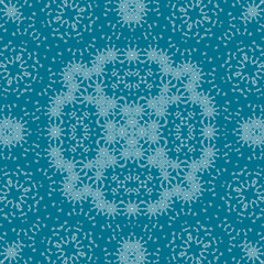 Christmas seamless pattern. Christmas background blue. Snowflake pattern. Happy New Year