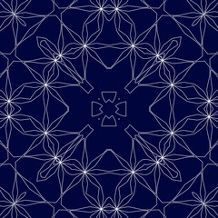 Christmas seamless pattern. Christmas background blue. Snowflake pattern. Happy New Year