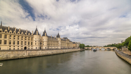 Castle Conciergerie timelapse hyperlapse - former royal palace and prison. Paris, France.