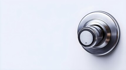 Modern Door Lock on White Wall Background