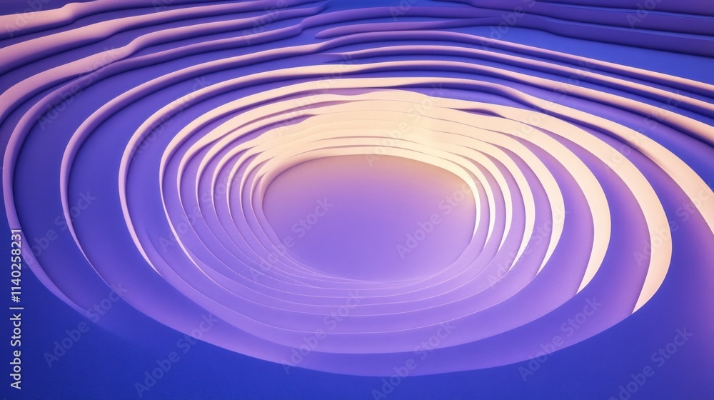 Poster abstract light through concentric layered shapes.
