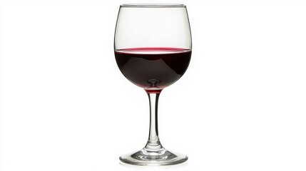 Elegant Glass of Red Wine Isolated on White Background